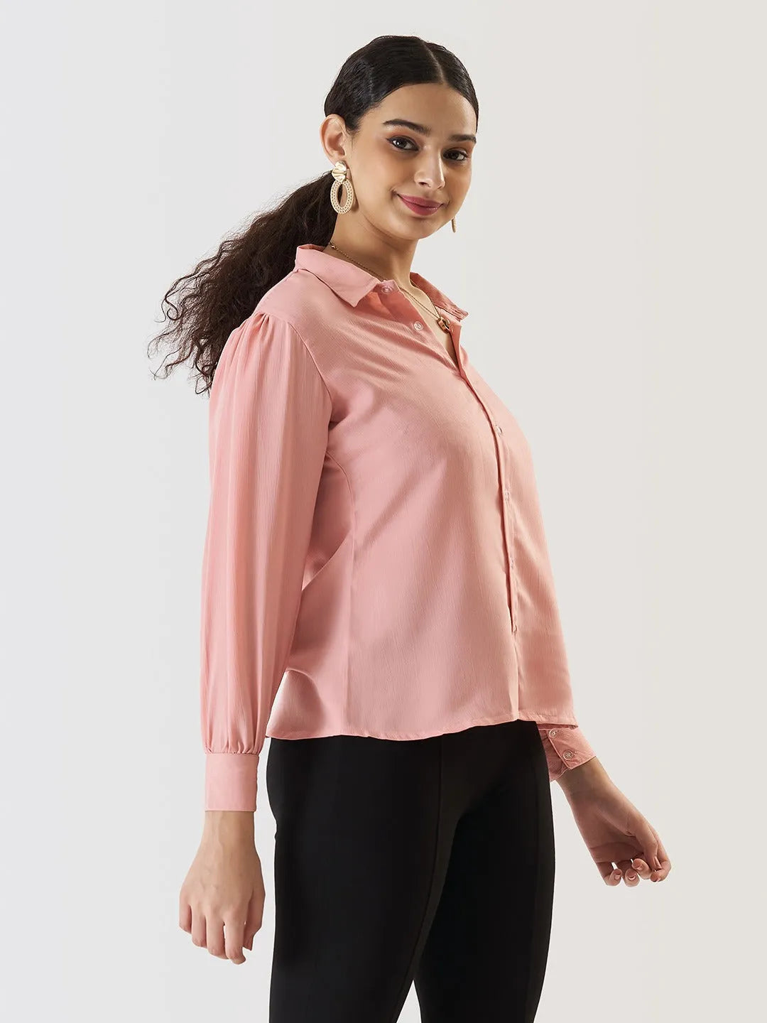 Women Formal Pink Regular Fit Shirt - ModaLady