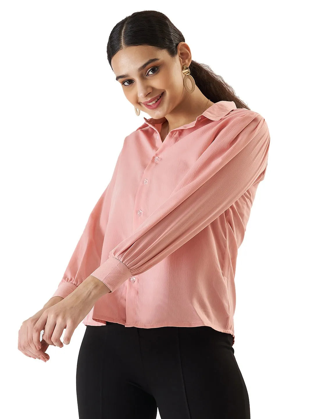 Women Formal Pink Regular Fit Shirt - ModaLady