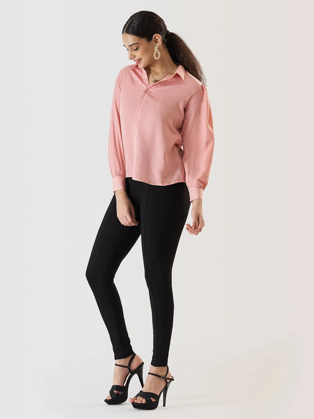 Women Formal Pink Regular Fit Shirt - ModaLady