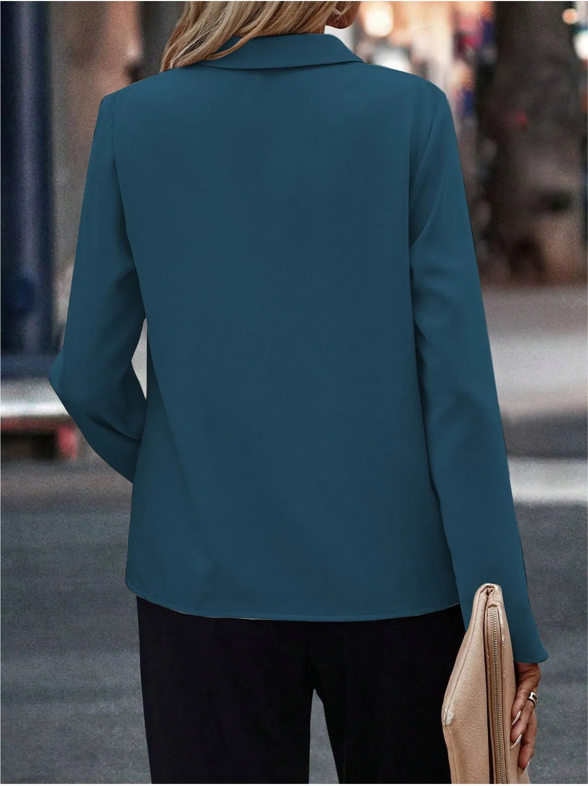 Women Formal Teal Blue Shirt - ModaLady