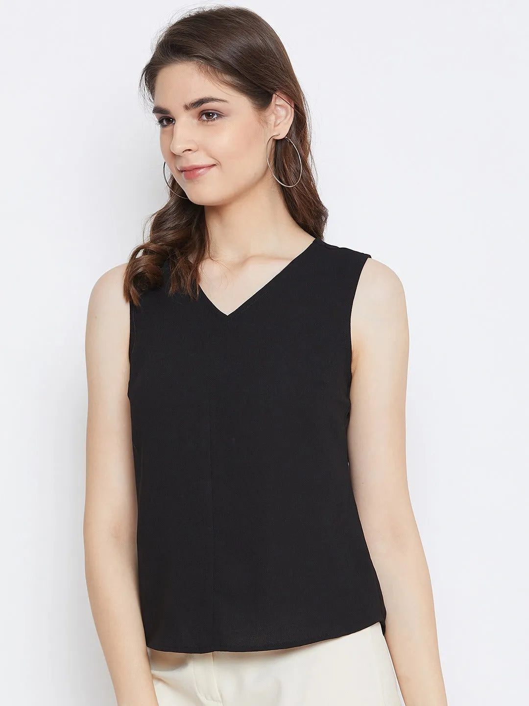 Women Formal Black Relaxed Fit Top - ModaLady