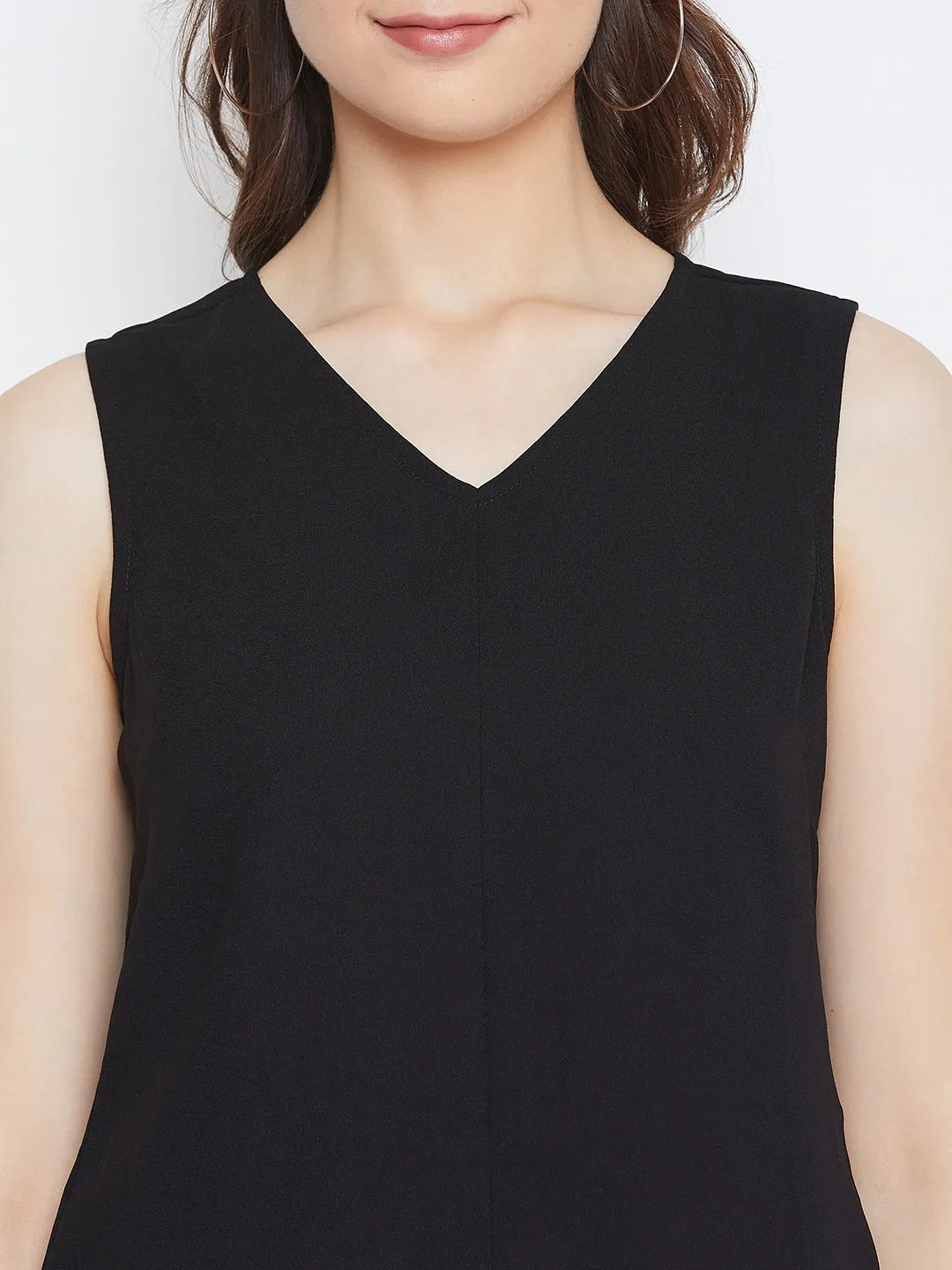 Women Formal Black Relaxed Fit Top - ModaLady