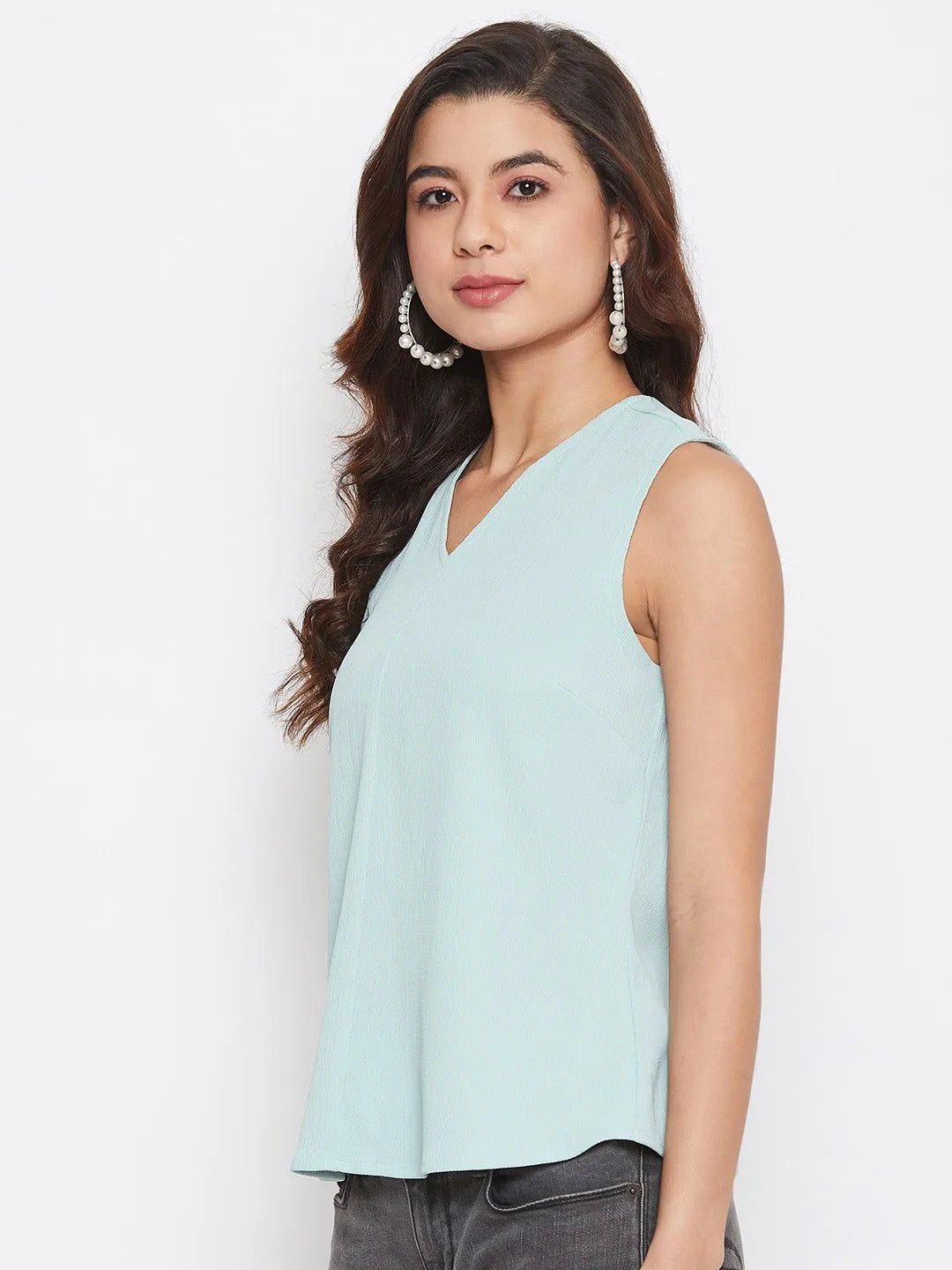 Women Formal Blue Relaxed Fit Top - ModaLady