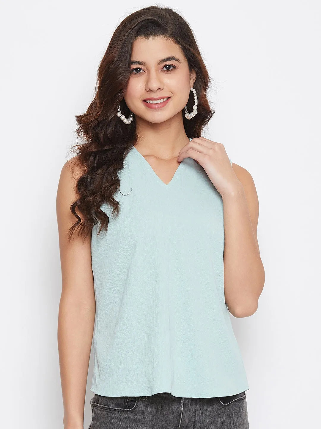 Women Formal Blue Relaxed Fit Top - ModaLady