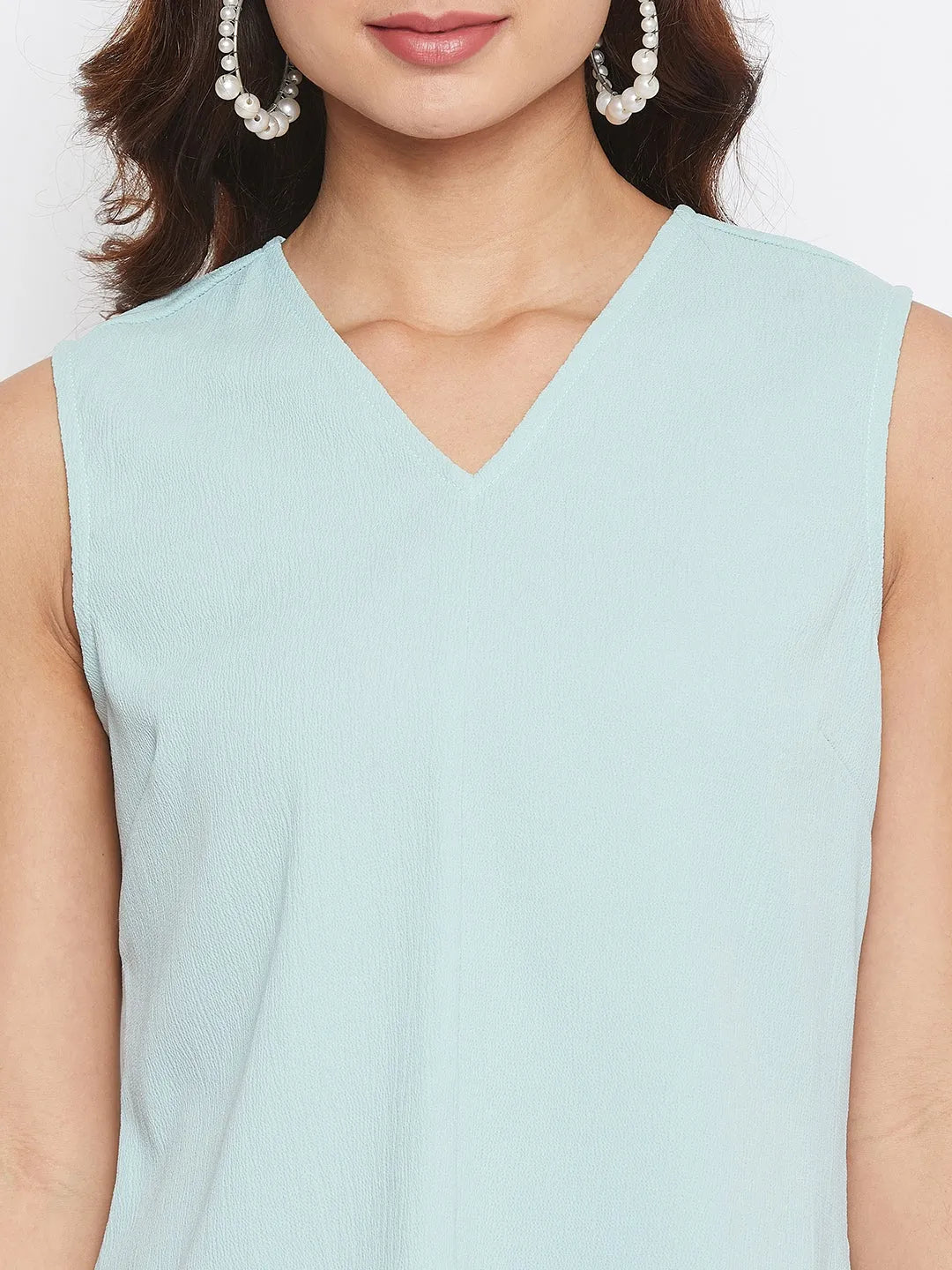 Women Formal Blue Relaxed Fit Top - ModaLady