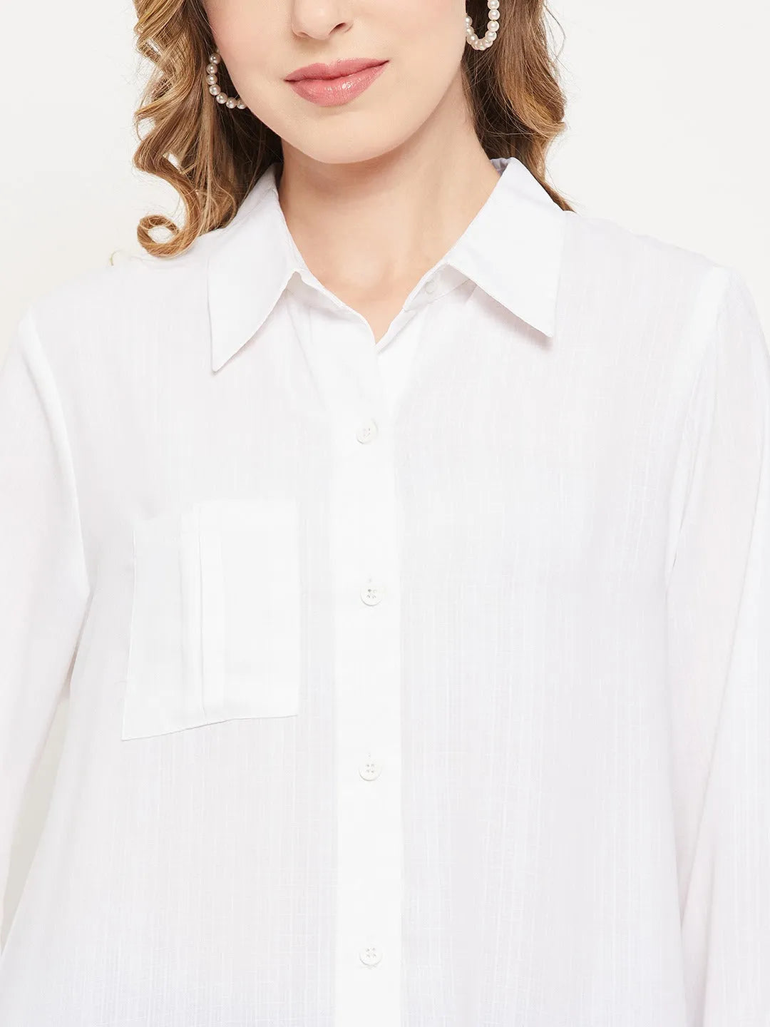 Women Formal Long White Shirt - ModaLady