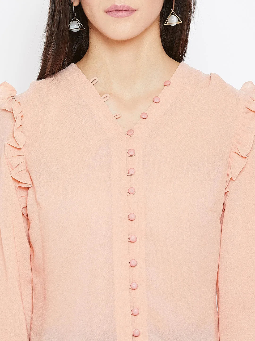 Women Formal Pink Georgette Top - ModaLady