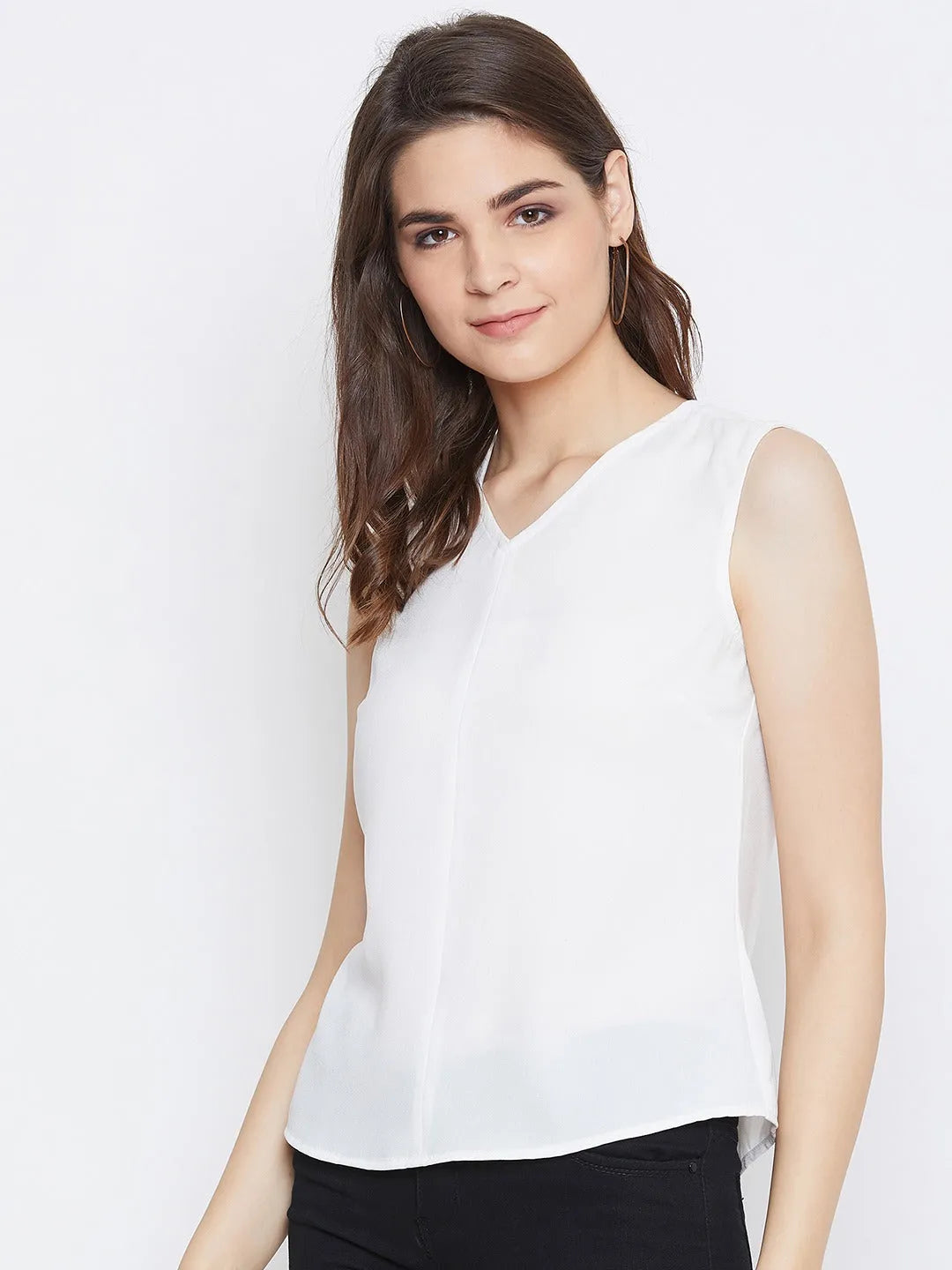 Women Formal White Relaxed Fit Top - ModaLady